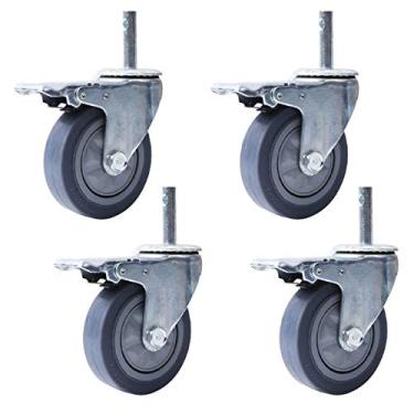 Imagem de Rodas giratórias resistentes - Rodízios de substituição para móveis, carrinhos médicos e carrinhos de jantar - Haste M14 x 60 mm, ideal para hotéis e escolas