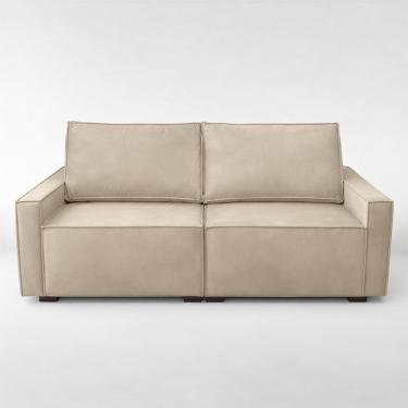 Imagem de Sofá 2 Metros Contemporâneo Sala Estar Luxo Moderno Suede Capuccino
