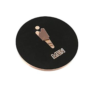 Imagem de Adesivo de placa de sinal de porta de banheiro de acrílico de hastes ocas de poliuretano - Lembrete de indicação personalizado redondo masculino feminino (B)