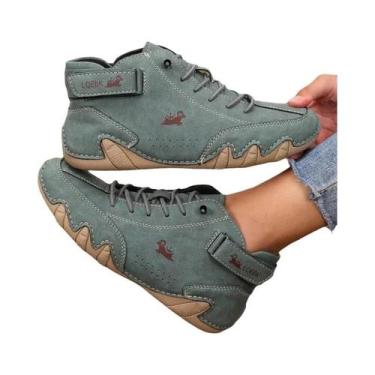 Imagem de Botas Femininas Casuais De Couro Cano Alto Com Costura Exclusiva, Cada