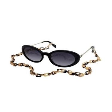 Imagem de Óculos Solar Hickmann Magnolia 1 Hi90037 A01 Brilho Lente Cinza Degradê-Feminino