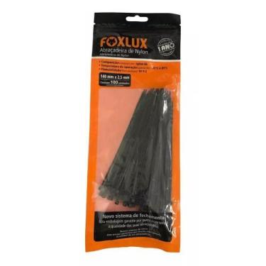 Imagem de Abraçadeira De Nylon Foxlux 140mmx2.5mm Preto
