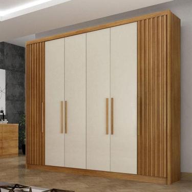 Imagem de Guarda Roupa Casal Ripado Ambiente Bolonha 6 Portas 6 Gavetas Cumaru 25 Fendi - Horizonte