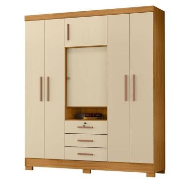 Imagem de Guarda Roupa Casal Imperial Carvalho Americano Off White - Incorplac