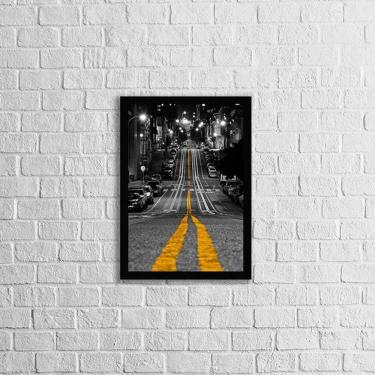 Imagem de Quadro Decorativo Fotografia Rua Pista Amarela