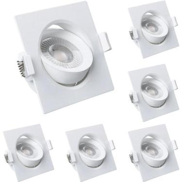 Imagem de Kit 4 Spot LED Quadrado 3W Direcional Bivolt 3000K  Iluminação moderna