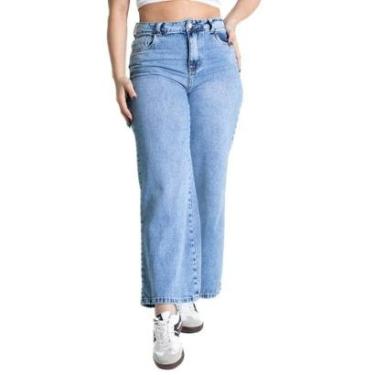 Imagem de Calça Jeans Sawary Wide Leg Petit - 280999 - Azul 42-Feminino