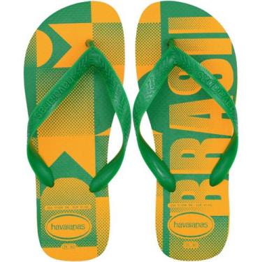Imagem de Chinelo de dedo Havaianas Vai Brasil Masculino, Verde, 43/44