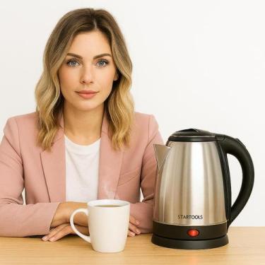 Imagem de Chaleira Jarra Elétrica 2 Litros 220V - Inox Cozinha Trabalho Eventos 