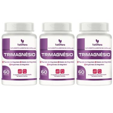 Imagem de Kit 3x Tri Magnésio (Malato, Taurato, Bisglicinato) 60 Cápsulas Tuttiflora-Unissex