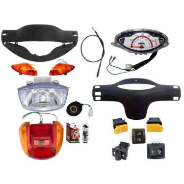 Imagem de Kit Carenagem , farol , Painel , Pisca Biz 100 02 Á 05 Preto Es - DNSA
