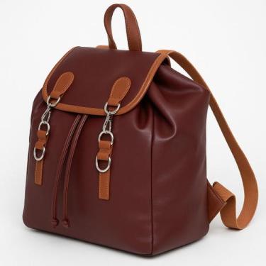 Imagem de Mochila de couro Premium Zup Essenza - Zup Bags, Bordô