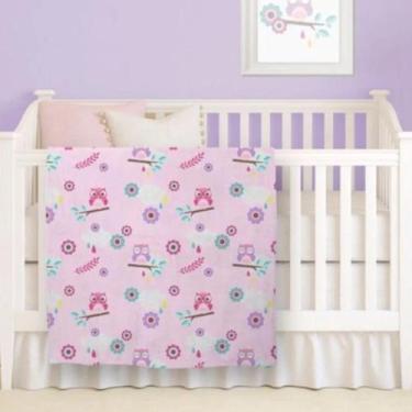 Imagem de Cobertor Infantil Bebê Prime Baby Flannel Hazime 90x110cm, Coruja 