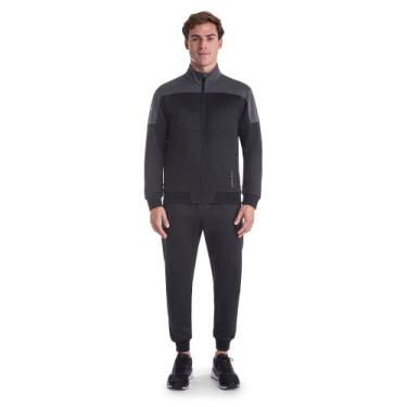 Imagem de Conjunto de Agasalho de Treino Mizuno Root V Masculino Cor:Cinza/Preto