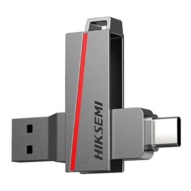 Imagem de Pen Drive Hiksemi Dual Slim 64gb Usb 3.2 Cinza - Hs-usb-e307c-64g-u3
