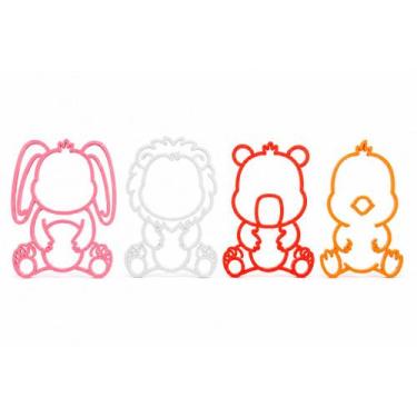 Imagem de Kit 4 Bichinhos 3D para Parede Decoração Quarto de Bebê Infantil Anima