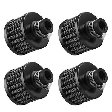 Imagem de ESUPPORT 4 X 12mm Mini Preto Universal Car Motor Cone Filtro de admissão de ar frio e limpo Respirador turbo