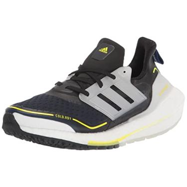 Imagem de adidas Tênis de corrida masculino Ultraboost-21, Tinta Legend/Branco Cristal/Amarelo Ácido, 40