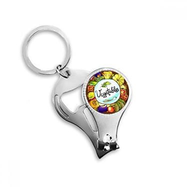 Imagem de Cortador de unhas de repolho chinês com legumes e milho, chaveiro abridor de garrafas, cortador