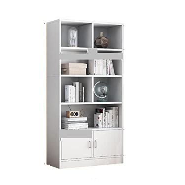 Imagem de KIZQYN Estante de livros de estilo moderno e simples, branco quente, adequado para quarto, sala de estar, estante de escritório