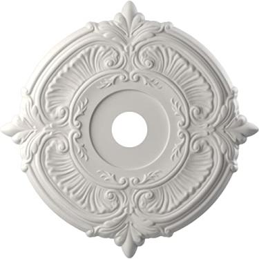 Imagem de Ekena Millwork Medalhão de teto de PVC termoformado Attica CMP22ATGBW (serve para toldos de até 19 cm), UltraCover Satin Blossom White