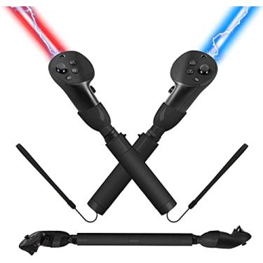 Imagem de Punho estendido para Meta Quest Pro, acessórios de punho de controlador de jogo VR para Beat Saber, Golf+, Badminton, jogos de beisebol