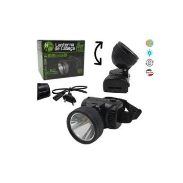 Imagem de Lanterna De Cabeca Recarregavel 5W Bivolt Com 1 Led + Alca Elastica E