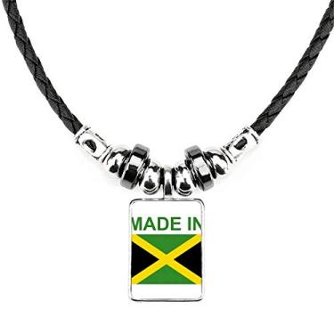 Imagem de DIYthinker Feito na Jamaica Country Love Colar Joias Torque Pingente de corda de couro