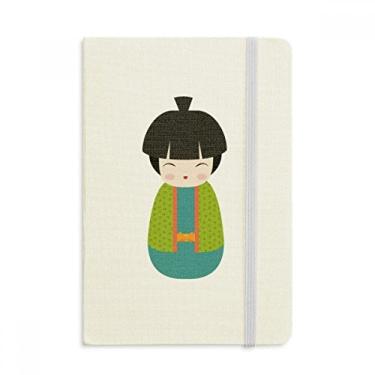 Imagem de Caderno de arte de boneca verde quimono japonês oficial capa dura diário clássico