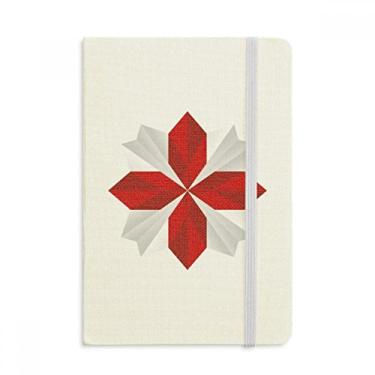 Imagem de Caderno com estampa de flores de origami abstrato de Natal, capa dura de tecido, diário clássico