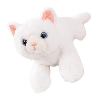 Imagem de Toyvian Boneca Gato Travesseiro De Gato Kawaii Almofada De Gato 3d Travesseiro De Dormir Em Forma De Gato Brinquedo De Gato Macio Branco Acessórios Filho O Preenchimento Pelúcia