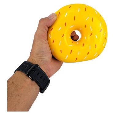 Imagem de Cofre Cofrinho Rosquinha Fake Amarela Decoração Mesa Festa