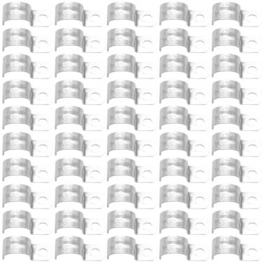 Imagem de AIRTAK 50 peças de braçadeira de aço zincado de 0,9 cm com 1 orifício para fixação de conduítes ou tubos