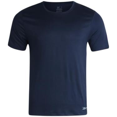 Imagem de Reebok Camisa masculina - Camiseta esportiva macia de manga curta (P-GG), Azul marinho, M