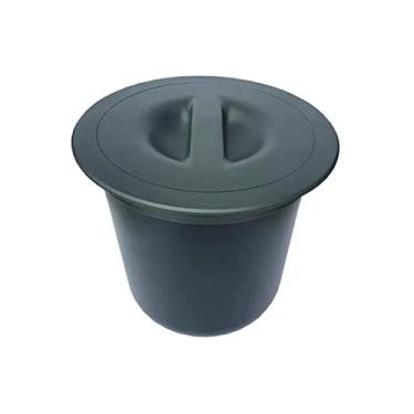 Imagem de LIXEIRA DE EMBUTIR REDONDA PARA PIA COZINHA 8 LITROS CINZA CHUMBO