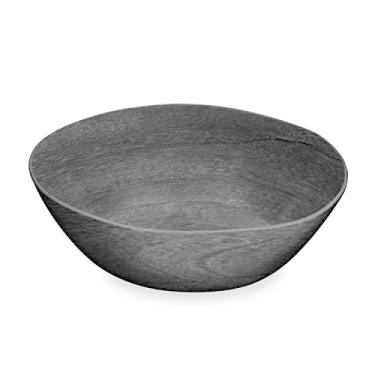 Imagem de TarHong Tigela de servir Faux Real Blackened Wood Bowl, 30,48 cm x 9,14 cm, 4036 ml, Melamina