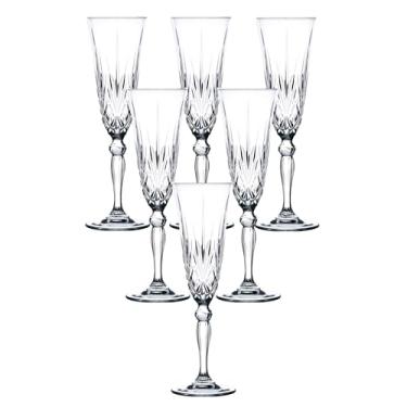 Imagem de Lorenzo Conjunto de taças de vinho Lorren Home Trends Crystal Melodia Collection da RCR, Champagne, Flauta