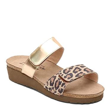 Imagem de NAOT Calçado feminino Althea Slide Sandália, Camurça Cheetah/ouro rosa Lthr, 11 Narrow