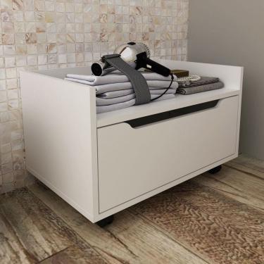 Imagem de Armário de Banheiro 1 Gaveta com Rodízio Bn3647 Branco - Tecno Mobili