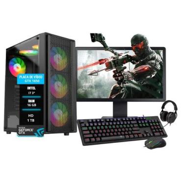 Imagem de Pc Gamer Completo Bravus I7 Gtx 1050 16Gb Hd 1Tb Ssd 120Gb - Amorim Te