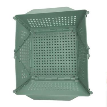 Imagem de Cesta Secar Frutas Verduras Vegetais Dobravel Cozinha Copa Pia Organiz