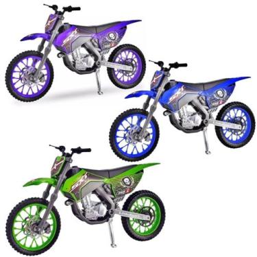 Imagem de Kit 3 Moto De Brinquedo Motocross Pneus de Borracha Motinha - Usual Br