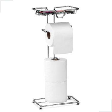 Imagem de Porta Papel Higiênico Dispenser Porta Celular Banheiro Lavabo Decoraçã