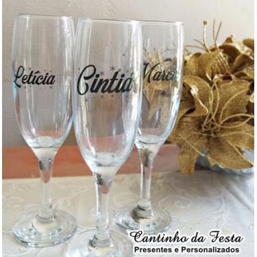 Imagem de Taça de champagne (vidro)  Personalizada  em qualquer tema ou evento -
