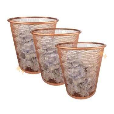 Imagem de Lixeira de escritorio rose gold 10l kit com 3 un - Markys Store