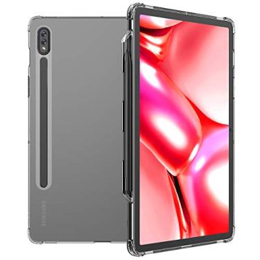 Imagem de araree Capa de proteção total MACH TPU compatível com Samsung Galaxy Tab S7 27.9 cm (2020) - Capa transparente à prova de choque à prova de arranhões com suporte inteligente S-Pen
