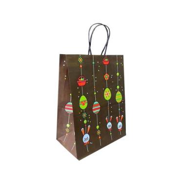Imagem de Sacola de Papel Páscoa Ovinhos Ref. 4921 - 23,5x13x31,5cm - 10 unidade