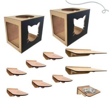 Imagem de Kit Playground Para Gatos Duplo Frente Gato - DGP STORE, Preto