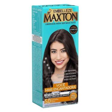 Imagem de Kit Prático Tintura Creme Maxton 5.0 Castanho Claro - Embelleze