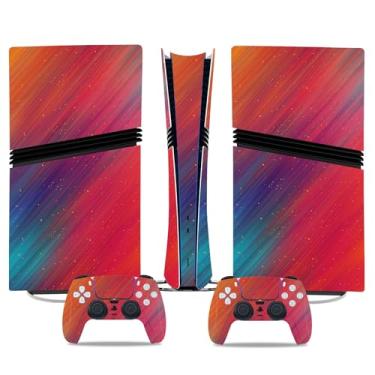 Imagem de Capa de console para PS5 Pro, Skin Wrap para edição digital, capa adesiva protetora para PS5 Pro Controller Decalque (vermelho)